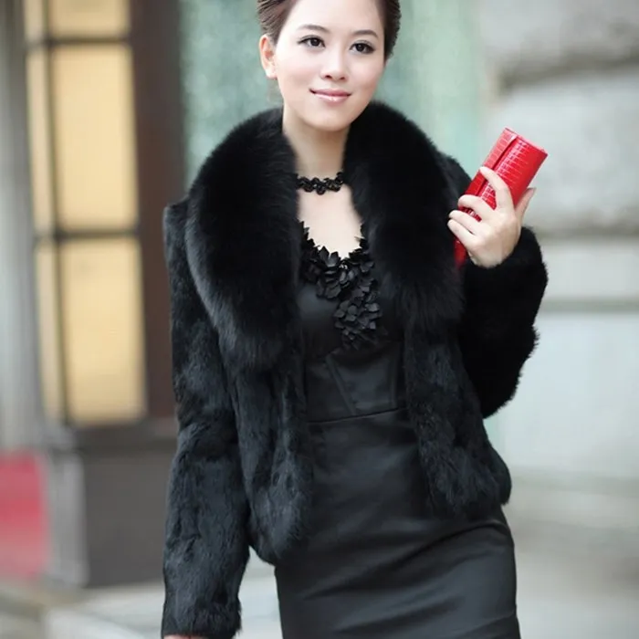 Autumn Winter New Women's Faux Fur Short Coat  Korean Slimming Fit Elegant Faux Mink Fox Fur Collared Warm Versatile Outerwear