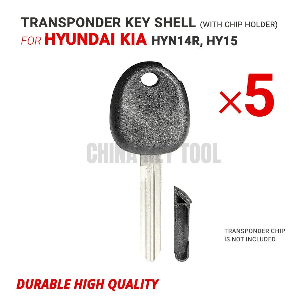 5x NEW Transponder Key Shell For Hyundai For Kia HYN14R HY15 With Chip Holder