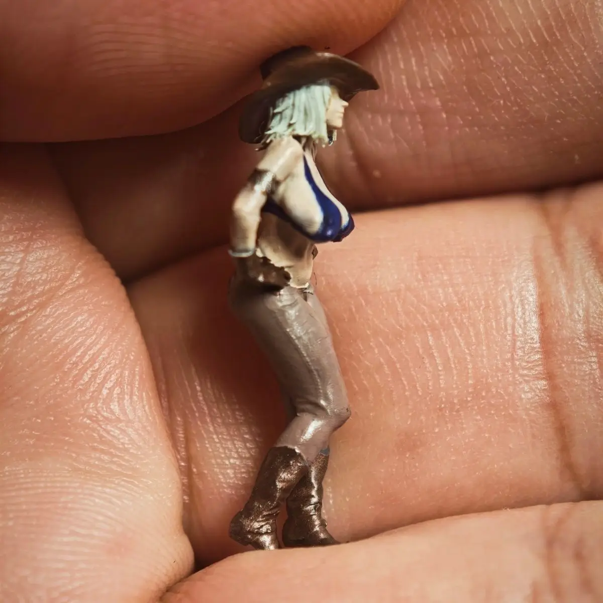 1/64 Hars Pop CowGirl Miniatuur Scène Beeldje Ornament Auto Model Diorama