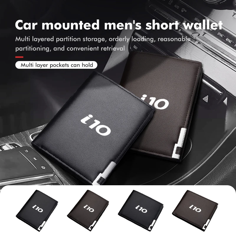 Funda de cuero para tarjeta de crédito y licencia de conducir, cartera para Hyundai i10 I10 N Line 2008 2009 2010 2011 2012 2013 2019-2023