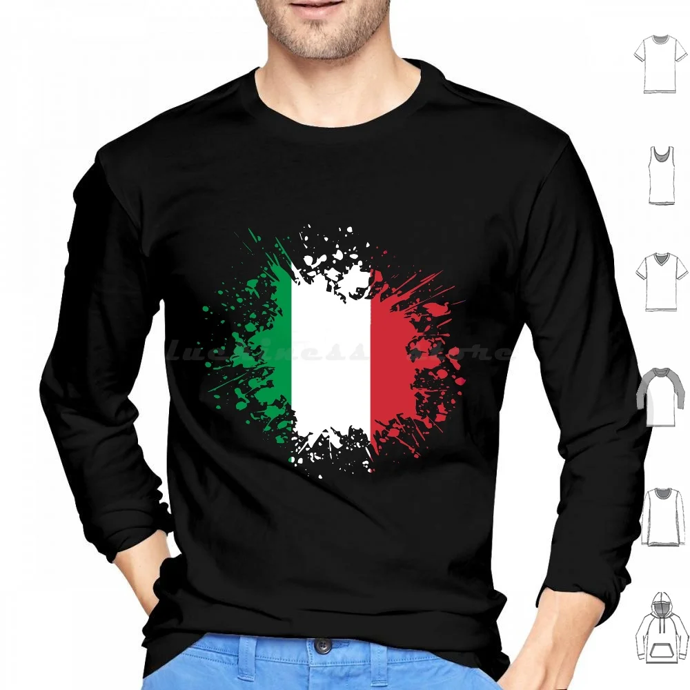 

Italy Souvenir Landmark , Italia Flag Travel Hoodie cotton Long Sleeve Italy Italy Map Italy Flag Italia Country Italy