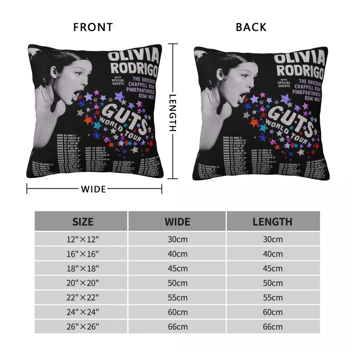 Olivia Spill Ur Guts Vampire Sour Rodrigo Pillowcases Merchandise Soft Cushion Cover Pillow Covers Sofa Decor Zipper Multi-Size