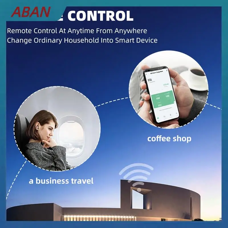 ABAN 63A TUYA Wifi Smart Earth Leakage Over Under Voltage Protector Relay Circuit Breaker Energy Power Kwh Meter
