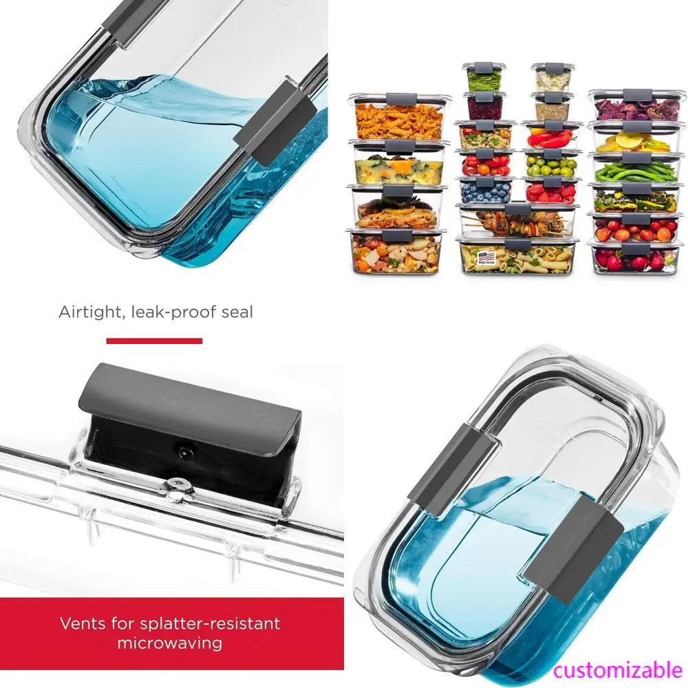 

Набор контейнеров для хранения продуктов Rubbermaid Brilliance, 44 предмета, без BPA, с герметичными крышками для приготовления еды и хранения