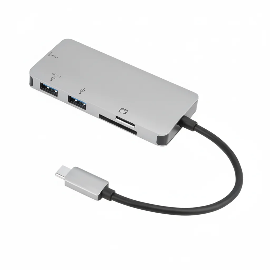 

Targus ACA952USZ USB-C Multi-Port Hub With Card Reader and 100 Watts Power Delivery Pass-Thru - Silver - 5 Gbps - Used-Like New