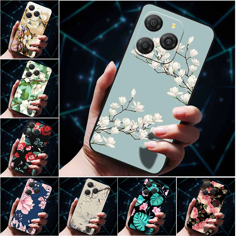 Para Blackview Shark 9 Funda de silicona suave parachoques 3D flores en relieve fundas de teléfono para Blackview Shark 9 5G cubiertas traseras Funda de alivio