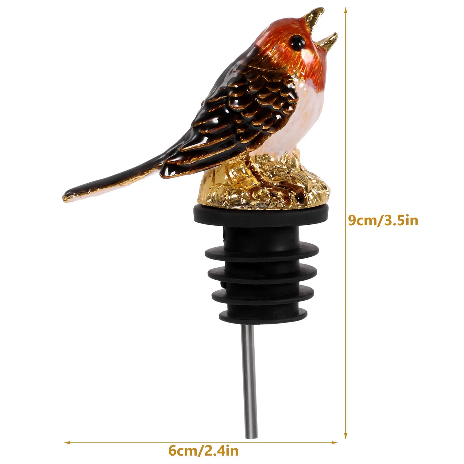Bird Design Multi-Function Alloy Wine Pourer Wine Bottle Spout Stopper Aerator Bar Accessories Bar Accessories