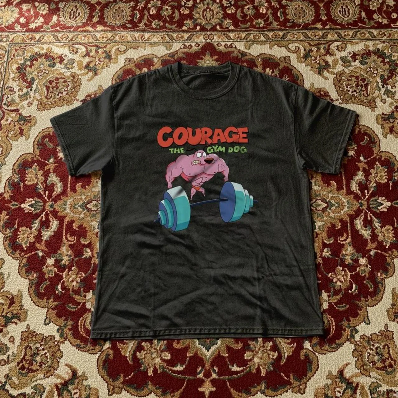 Vintage Courage The Cowardly Dog Cartoon Print Short Sleeve T-Shirt Retro Unisex Graphic Tee 90s Nostalgia Summer Streetwear Tee