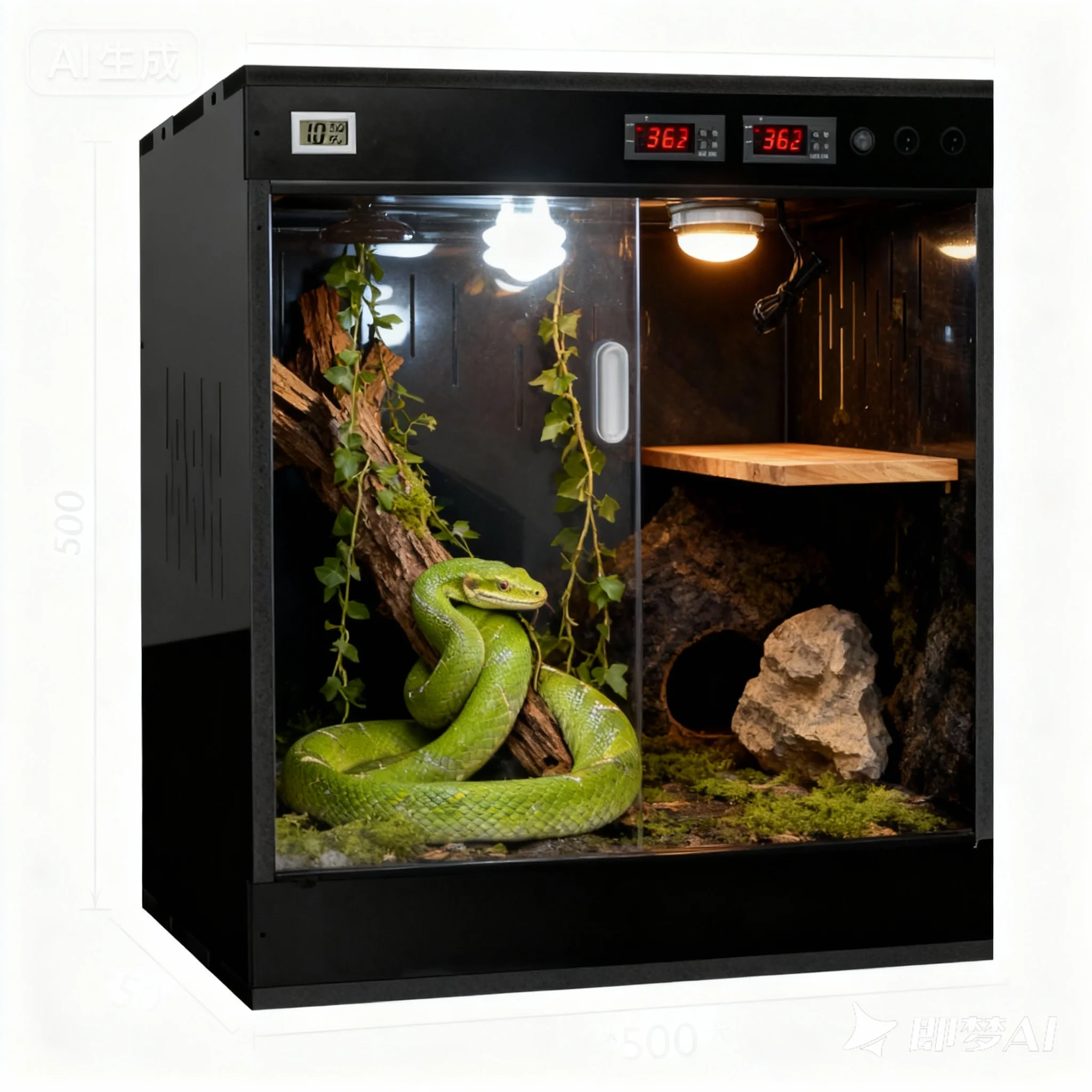 

Black PVC Lizard Reptile Fence Cage Habitat Glass Container
