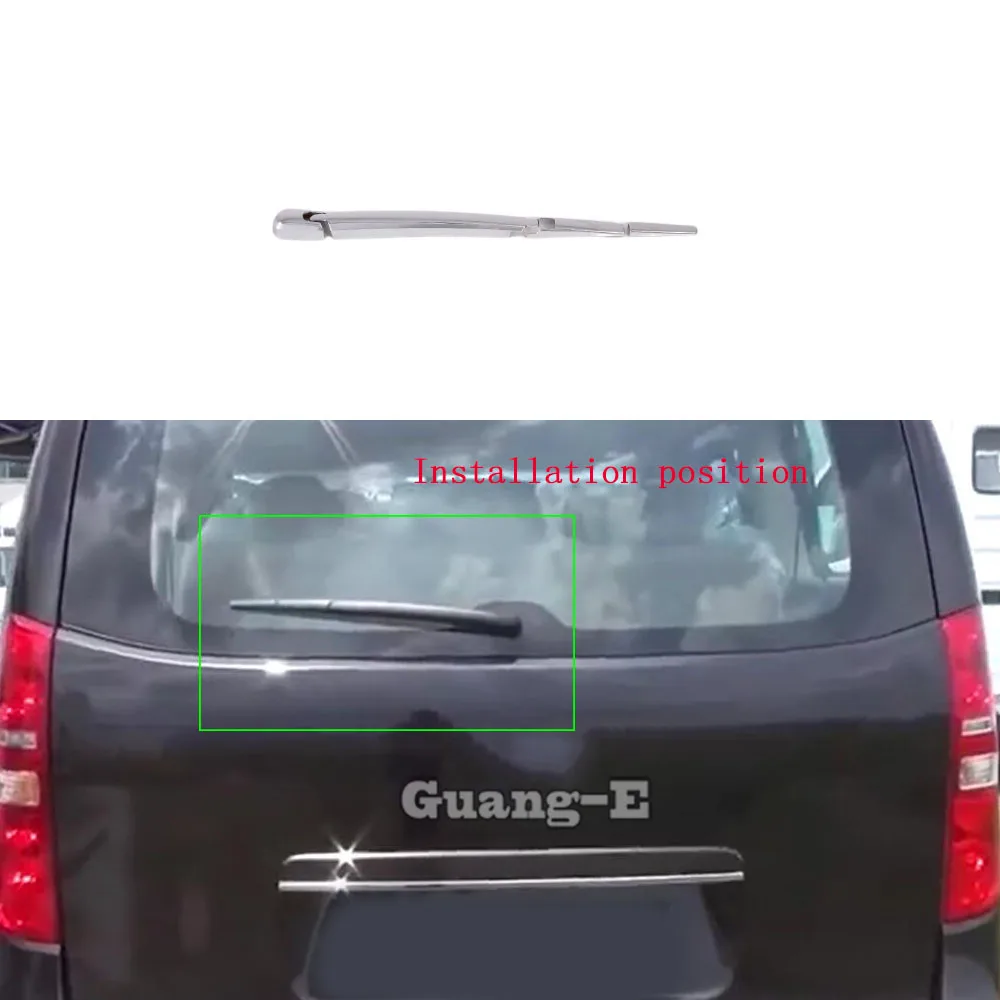 

Car Body Stick ABS Chrome Rear Back Glass Wiper Wash Nozzle Frame Tail Window Trim For Hyundai Starex H-1 H1 2018 2019 2020 2021