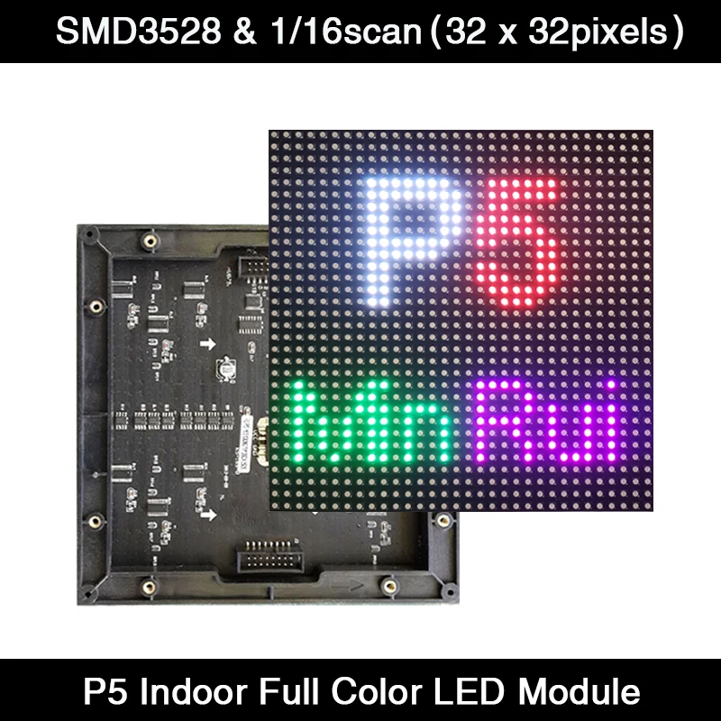 

200Pcs/Lot P5 Indoor LED Modules 1/16 Scan SMD3528 Full Color Rental Advertising LED Display Screen 160x160mm Panel