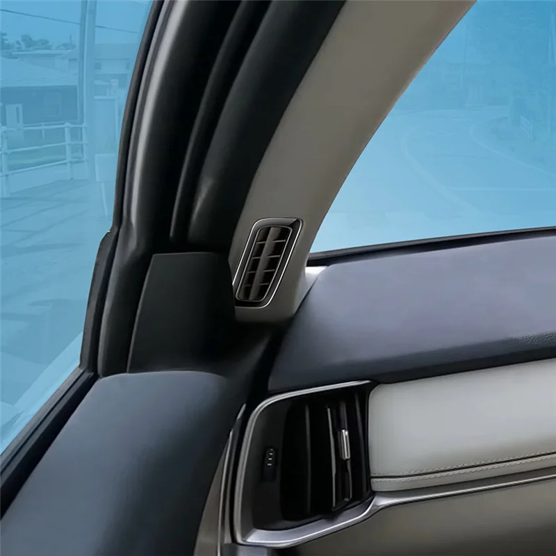 A30F-1 زوج سيارة عمود منفذ الهواء الإطار منفذ الهواء الإطار ملصق اكسسوارات لمازدا CX-60 2022 2023 RHD لمعان أسود #4