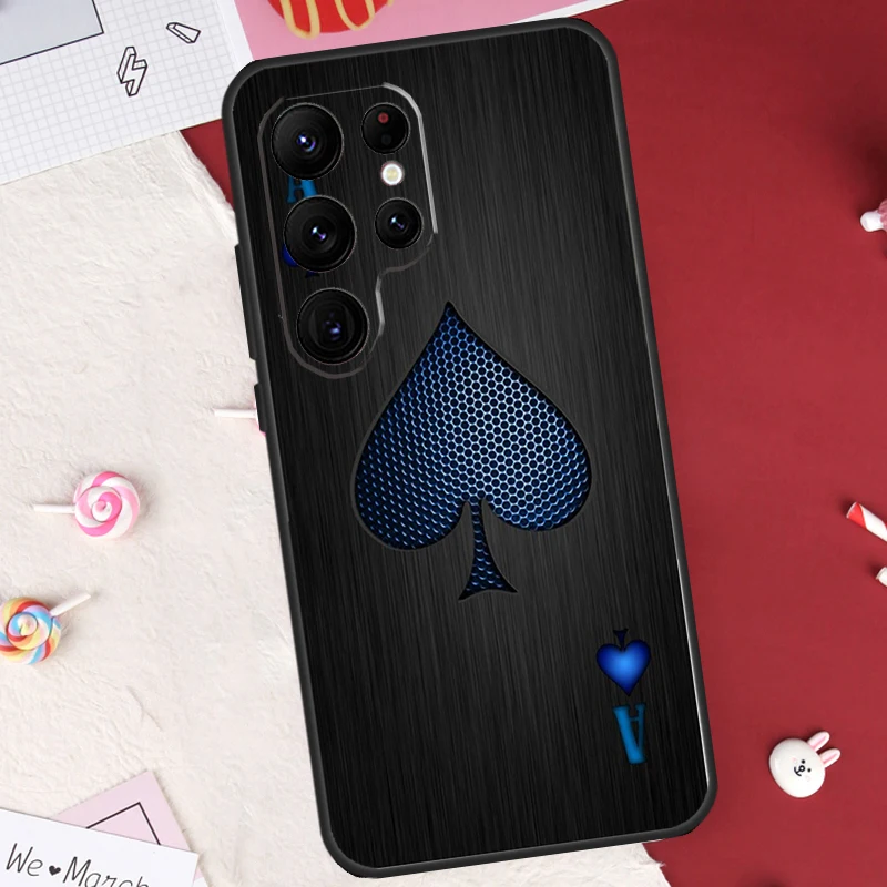 Ace of Spades Case For Samsung Galaxy S22 S23 Ultra S8 S9 S10 Plus Note 10 20 Ultra S21 FE S20 FE Coque