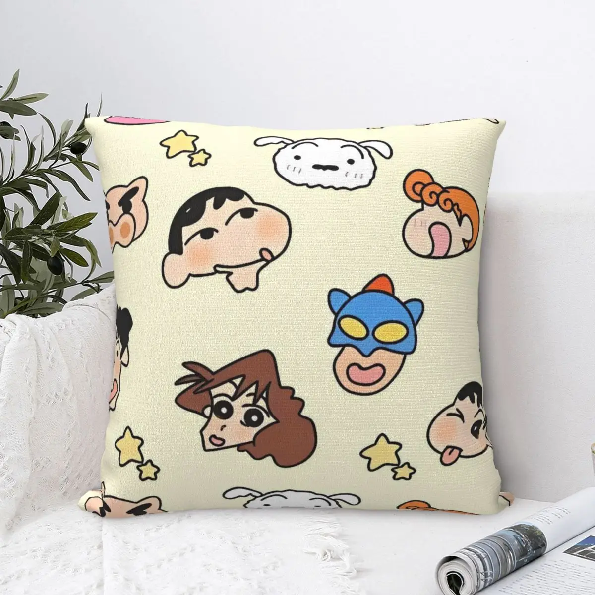 

Pillow Cover Crayons Shin-chans Custom DIY Cushion Cover Friends Novelty Pillow Case For Wedding Party Home Decor Pillowcases