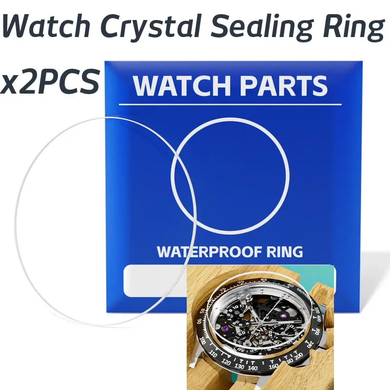 2PCS 0.35/0.4/0.45mm Watch Glass O-Ring Waterproof Rubber Front Watch Cover Gaskets Watch Repair Tool For Watchmaker