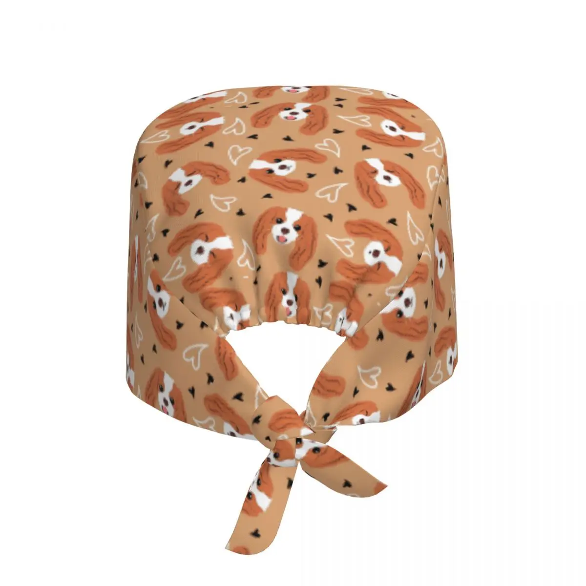 Custom Cavalier King Charles Spaniel Dog Breathable Scrub Hat Surgical Scrub Caps Nurse Medical Cap Cute Dog Work Scrubs Hat