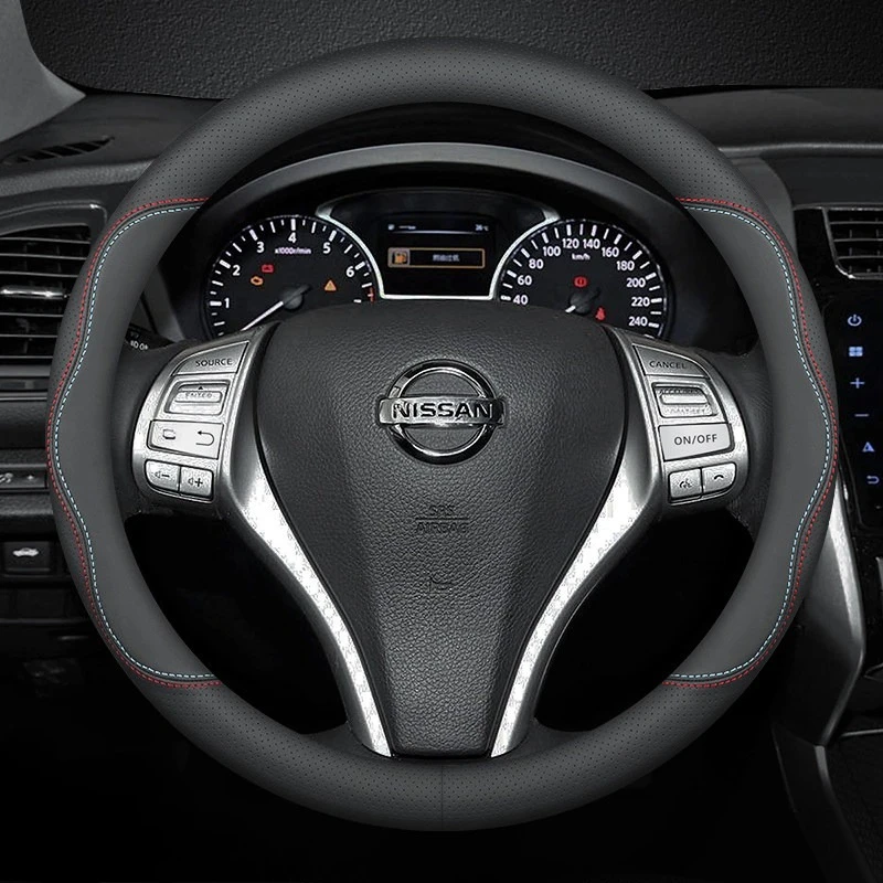 Microfiber Leather Car Steering Wheel Cover for Nissan Qashqai X-Trail Patrol NP300 Frontier Sentra Kicks Versa Auto Accessories