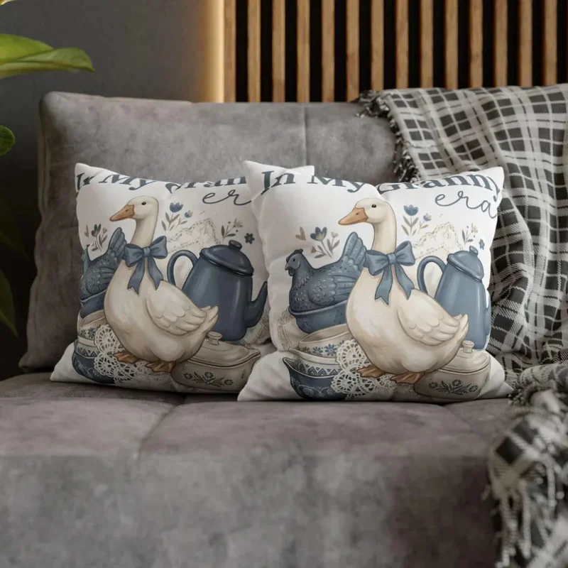 VIKAMA Boho Tropical Pillow Cover Palm Leaf Hibiscus Design Decorative Cushion Case for Home Patio Garden Bedroom Living Room
