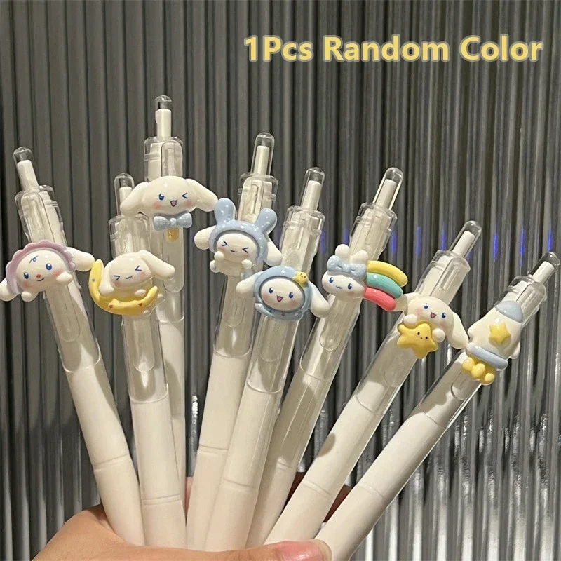 

Kawaii Sanrio Cinnamoroll Press Gel Pen Cartoon Cute Black Ink Neutral Pens Signature Pen Office Supplies Stationery Kids Gifts