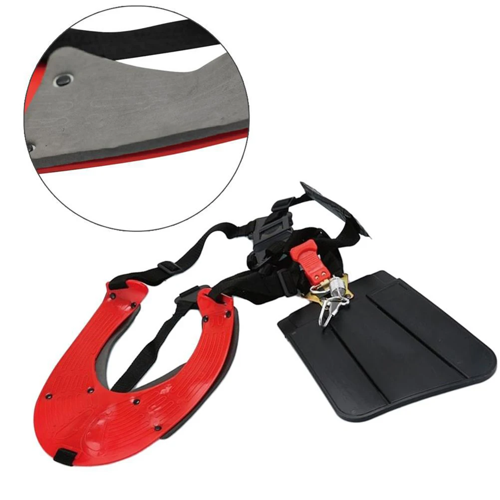 

Double Shoulder Padded Orange Cutter Strap Adjustable Grass Trimmer Harness Belt for Brush Cutter Garden Pruner Safety Comfort