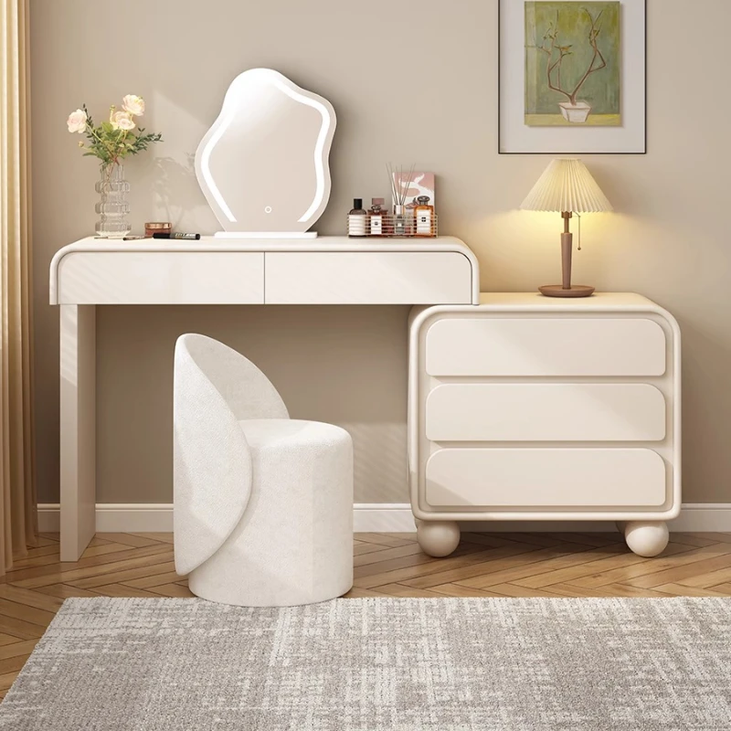 

Nordic Style Dressing Table Mirror Storage White Solid Wood Dressing Table Cute Natural Tocador Maquillaje Home Accessories