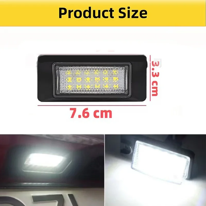2 قطعة لوحة ترخيص مُضاء ليد ضوء لأودي A1 A4 B8 A5 S5 A6 S6 A7 Sportback RS5 Q5 لرائعة اوكتافيا فك مصابيح لوحة ترخيص