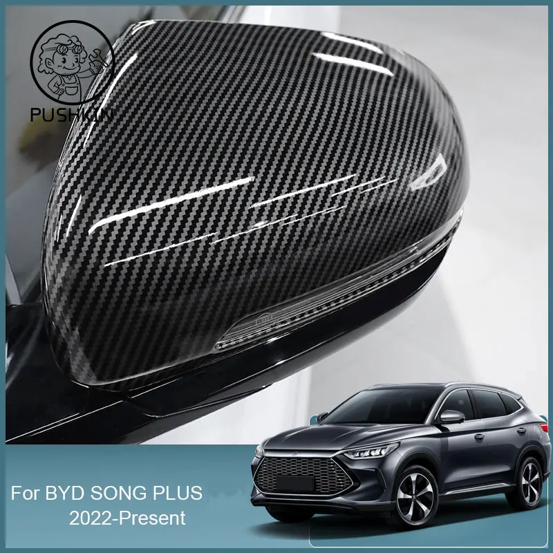 Car Chromium Styling ABS Rearview Mirror Rain Eyebrow Cover Sequin For BYD SONG PLUS DMI EV 2021-2023 Auto External Accessories