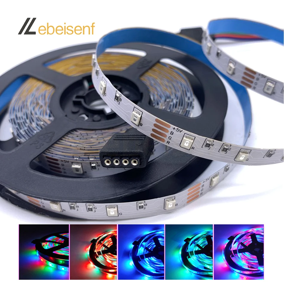 1-5m 5V RGB 2835 LED Strip i Smart Bluetooth APP USB Mini LED Controller 4-Pin Dimmer Light Tape do dekoracji oświetlenia telewizora