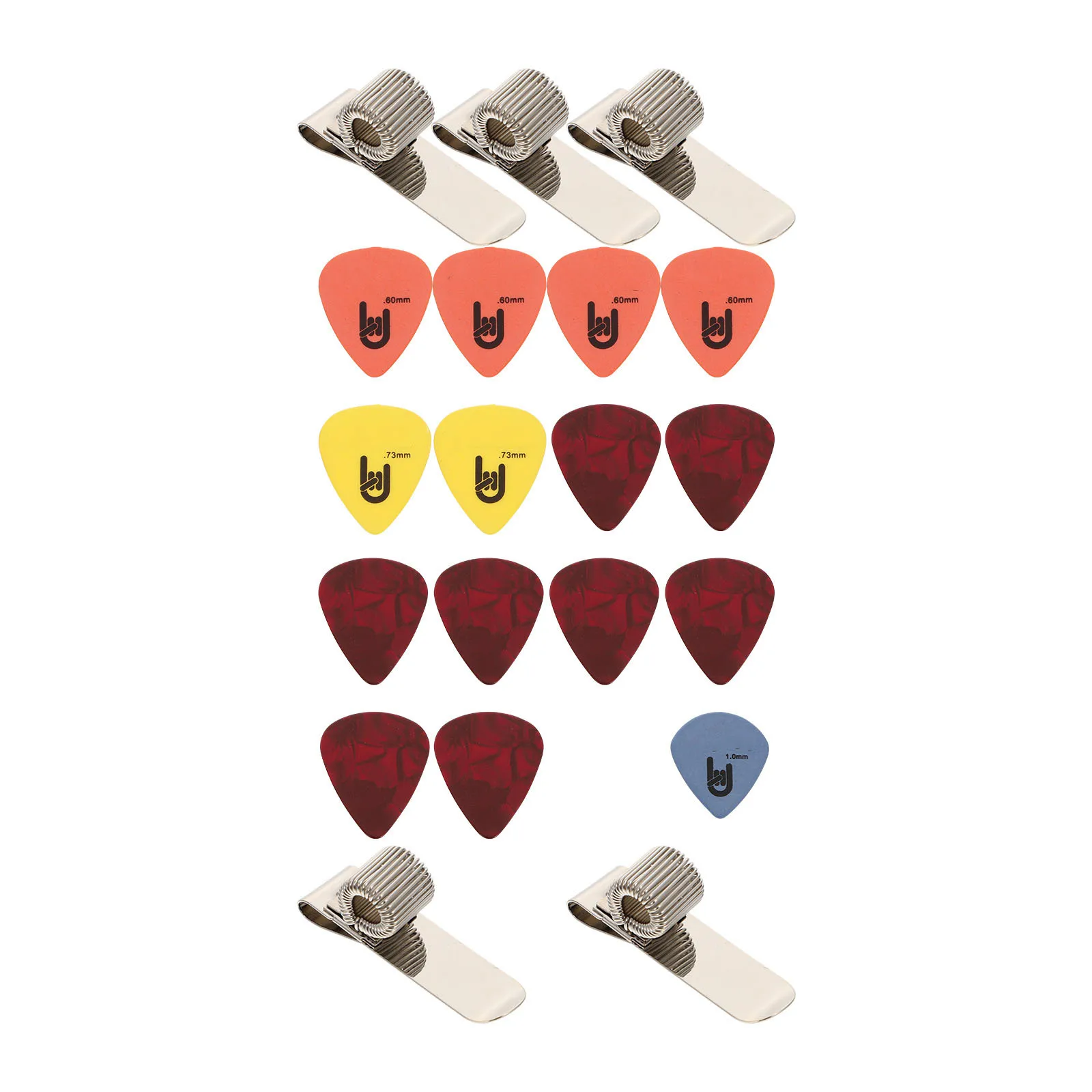 

5Set Professional Metal Guitar Picks Clamps Portable Lightweight Spring Clip Guitar Accessories Kit Musical Instrument Supplies