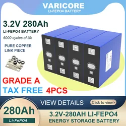 4 pz varore 3.2V 280Ah lifepo4 batteria fai da te 12V 280AH batterie ricaricabili per auto elettrica RV sistema di accumulo di energia solare