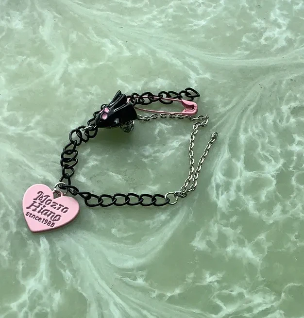 اليابانية الكرتون Mp الأصلي أبيض وأسود شبح سوار زوجين Y2k اكسسوارات موضة سوار رائع للنساء