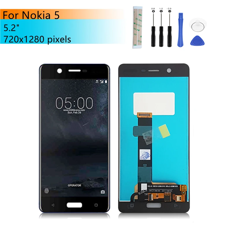 

IPS LCD For Nokia 5 Display Touch Screen Digitizer Assembly TA-1053 TA-1024 TA-1044 TA-102 Lcd Replacement Repair Parts 5.2"