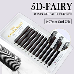 CoMango Wispy Fairy Lashes 5D Flora Natural Eyelash Extension Hybrid Volume Premade Fans False Mink Lashes Beauty Makeup