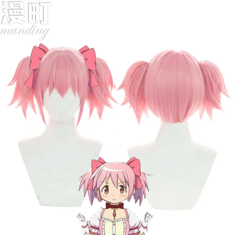 

Puella magi madoka magica Олень Глаз Круг cosWig Онтология + зажим в виде щеток Розовый стильный парик