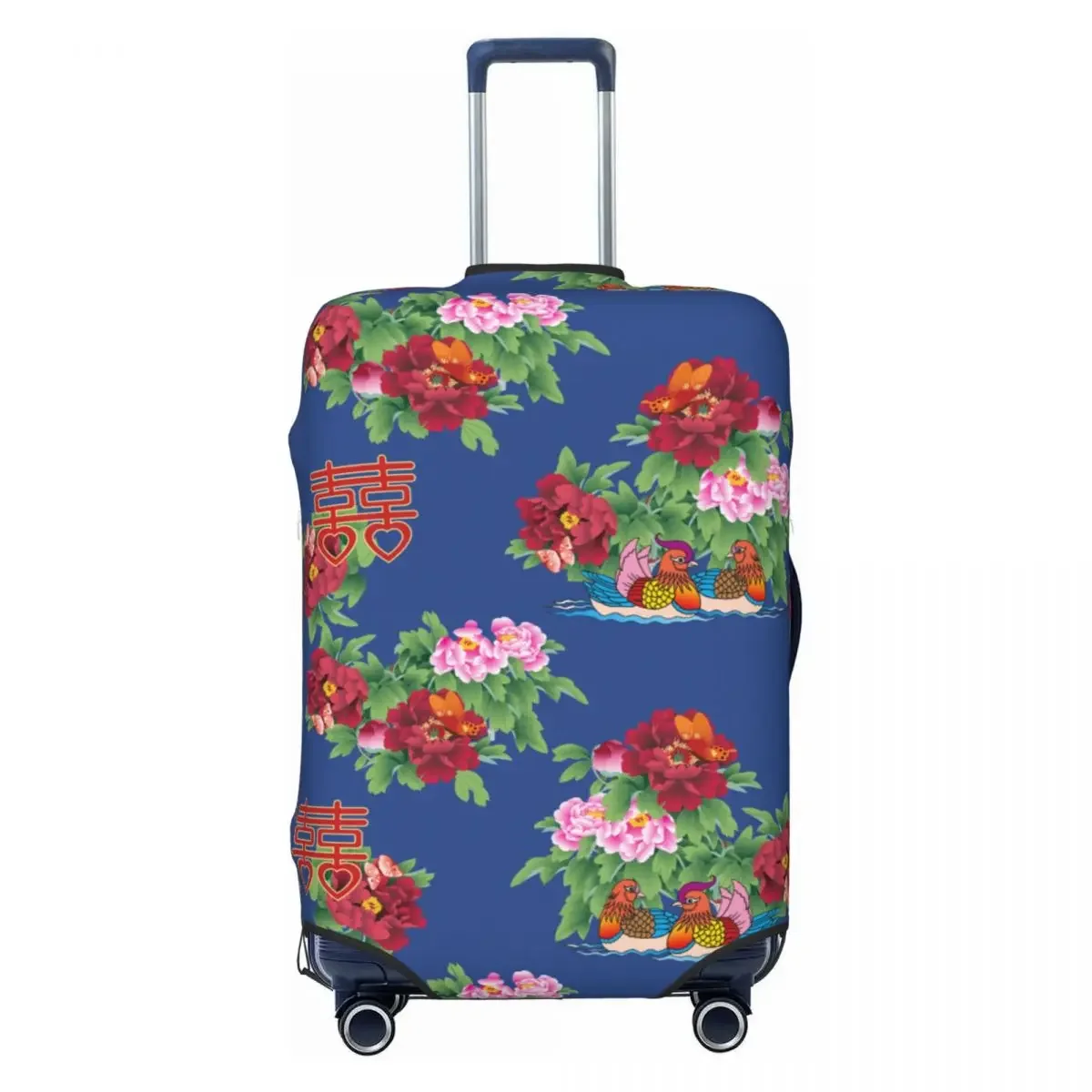 Luxury Flowers Suitcase Cover Dongbei Big Flower Elastic Travel Protector Luggage Case Flight