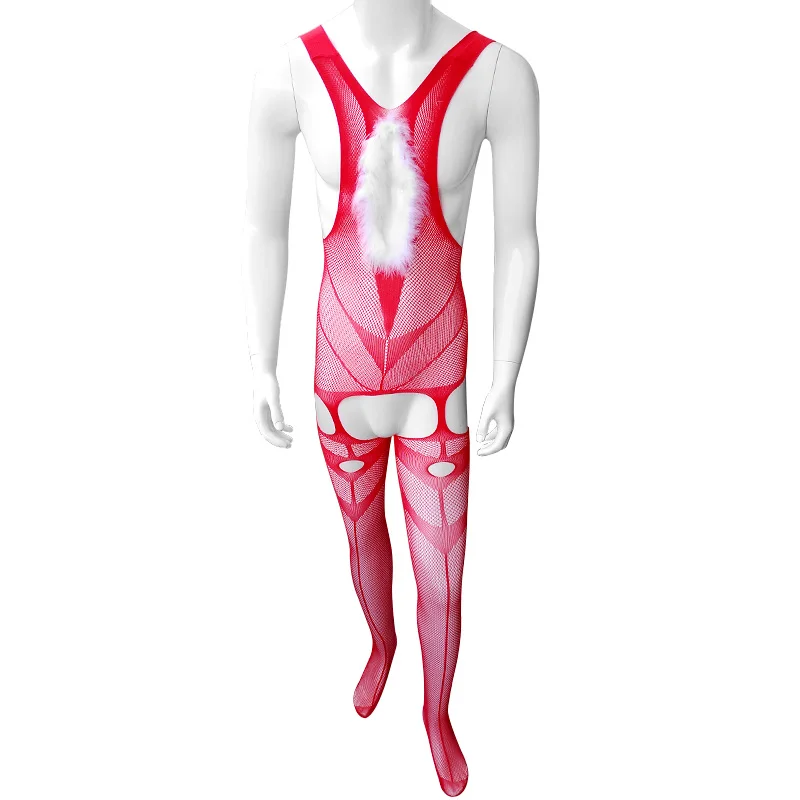 مثير شير رجل شبكة الملابس الداخلية ارتداءها Crotchless بسط كامل الجسم جوارب طويلة مثلي الجنس رجل سيسي بوديستوكينج شبكة صيد السمك ازياء