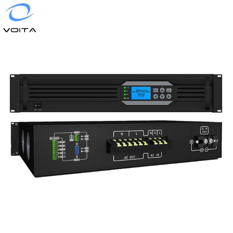 VOITA 1kva 48 Volt Inverter Telecom Rack Mount Pure Sine Wave RS485 Inverter