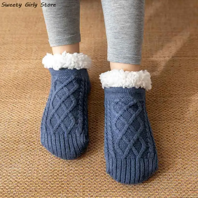 Anti-slip Super Warm Winter Bedroom Sock Thicken Plush Sleeping Socks for Women Men Knitting Sokken New Year Footwear