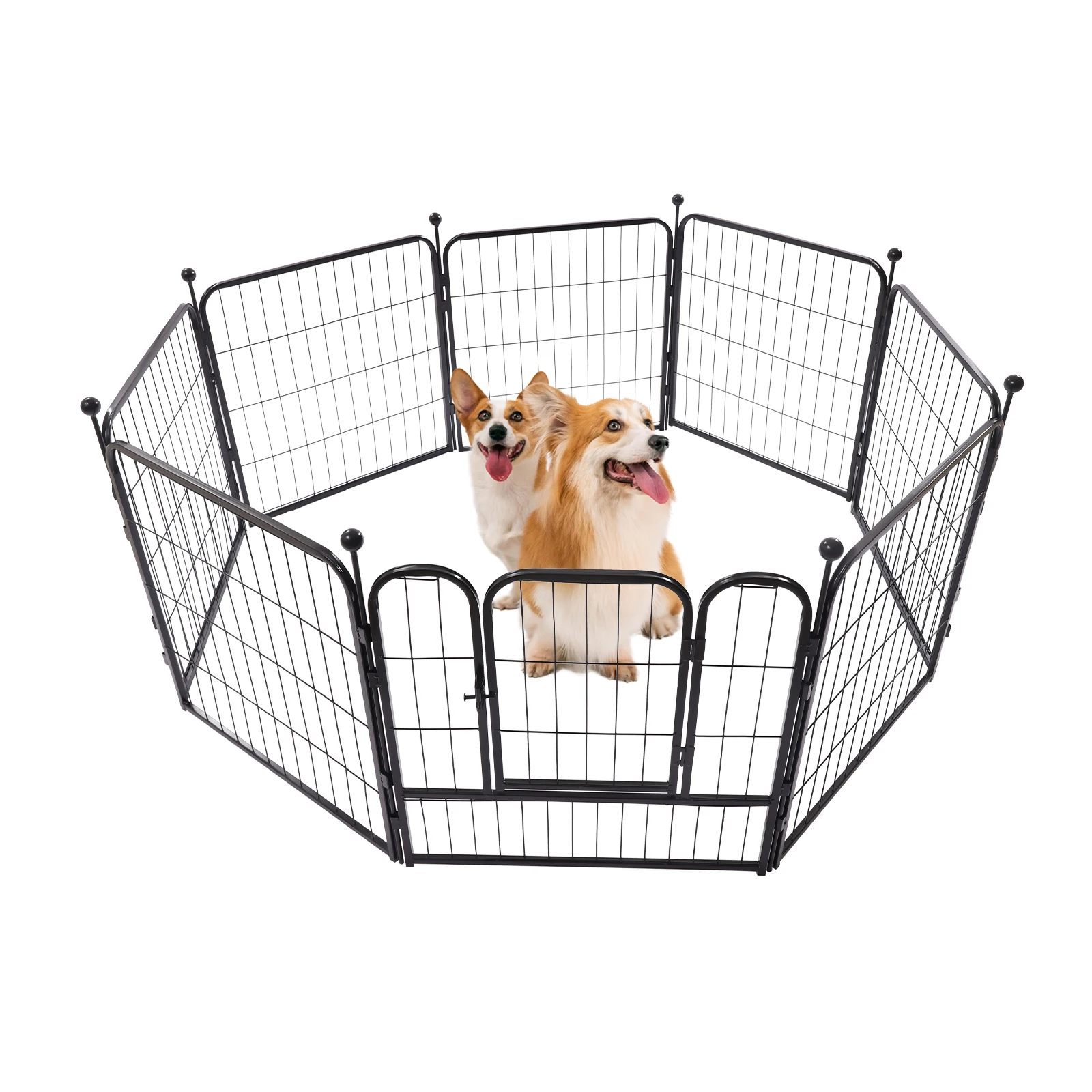 Corralito para perros al aire libre, paneles para perros, valla para perros, pluma de ejercicio con puertas para perros grandes/medianos/pequeños, corralito para cachorros para mascotas para RV, Cam