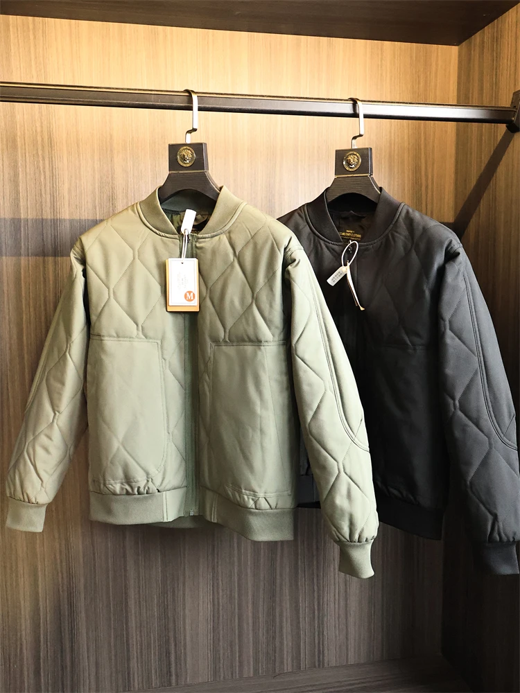 

Стеганое хлопковое джатовое пальто с бейсбольным воротником в стиле ретро, японский ромбовидный узор, свободное теплое пальто для мужчин, осень-зима...