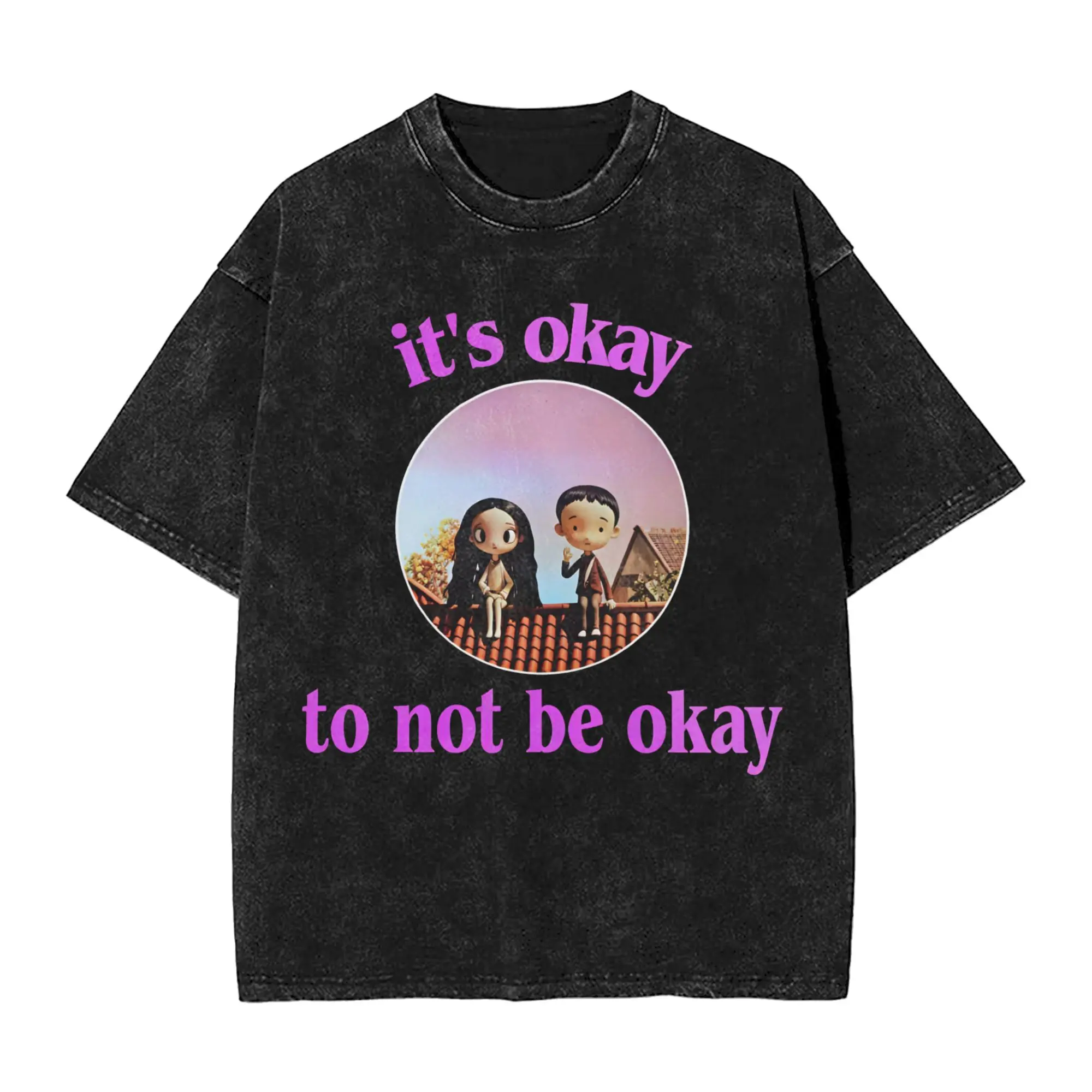It’s Okay to Not be Okay Cartoon T-Shirt Summer  Y2K Fun T-Shirts Cotton Fashion Tshirt For Mens Short-Sleeve Pattern Top Tees