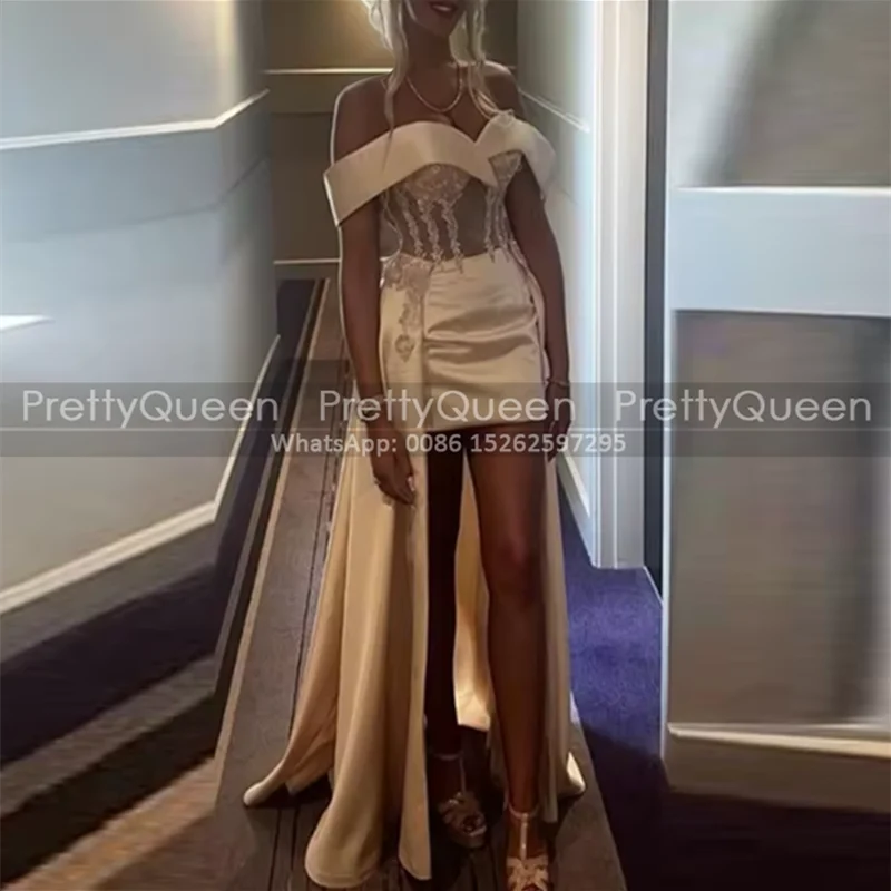 High Low Short Bridesmaid Dresses Appliques Off Shoulder Sheath Customized Sheer Waist Wedding Party Dress