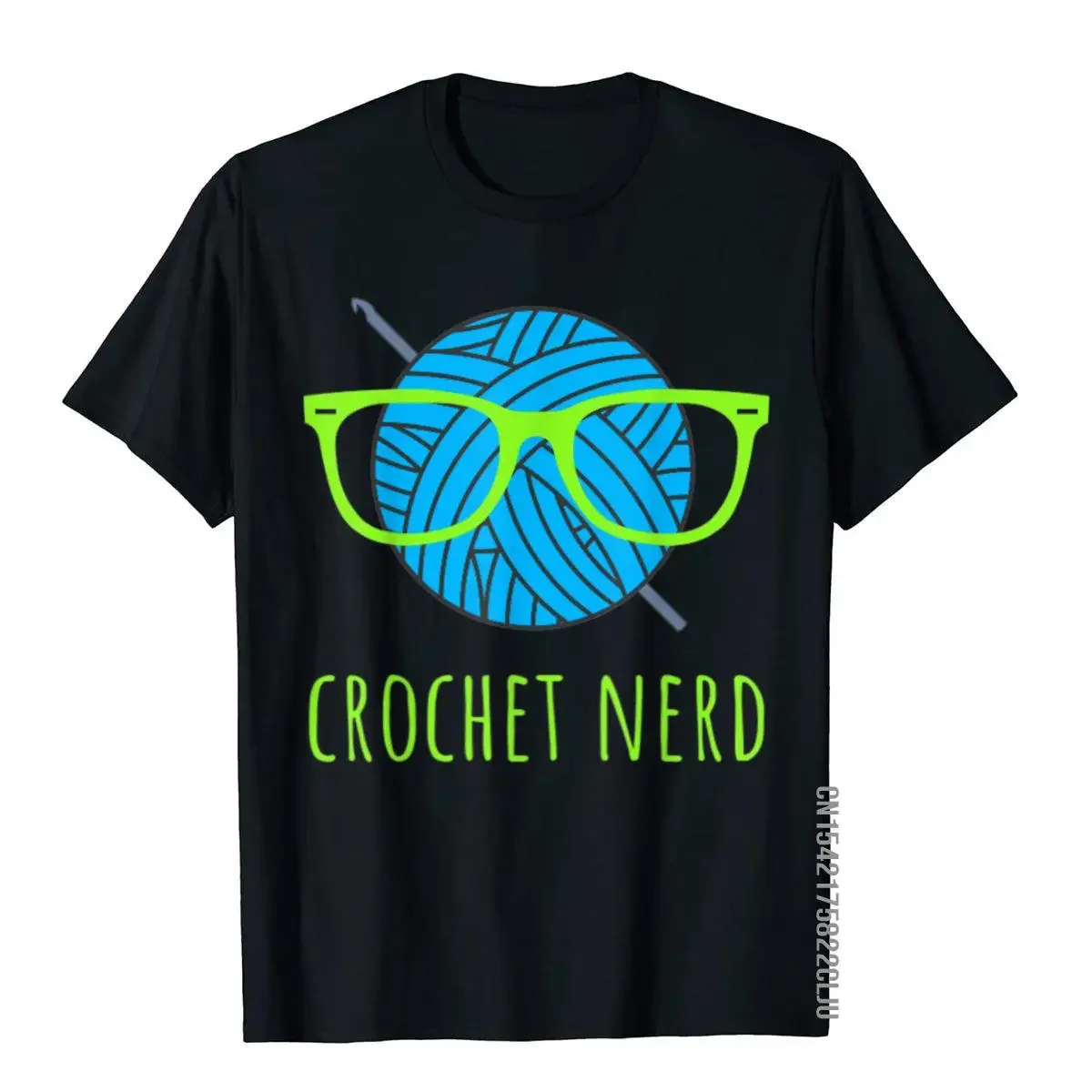 

Crochet Nerd Funny Grandma Mom Crocheting Yarn Lover Gift T-Shirt Tight Youthful Tops Tees Fitted Cotton Student T Shirts