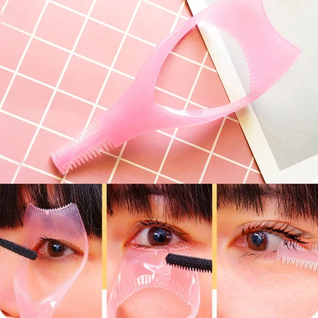 3 in 1 Curling Comb Mascara Shield Fake Natural Eyelashes Guide Helper Guard Upper and Lower Eye Lash Makeup Accessory