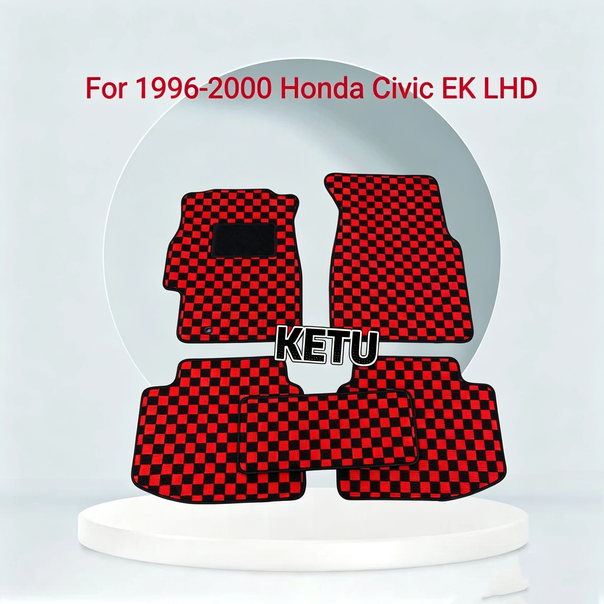 For 1996‑2000 Honda Civic EK LHD Custom Fit Checkerboard Car Floor Mats All‑Weather Protection