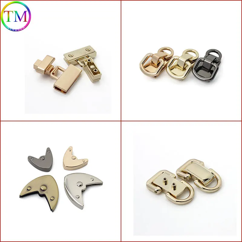 10-50 Pieces Metal Bag Side Anchor Gusset Side Clamp Turn Twist Lock Metal Clip For Diy Bag Purse Hardware Repair Accessories