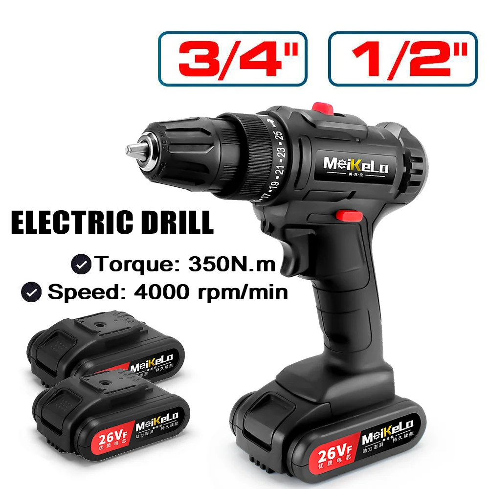 Elétrica sem Fio Chave de Fenda Bateria Recarregável Furadeira sem Fio Ferramentas Motorista Energia sem Fio Furadeira Impacto com Bit Terno 36vf