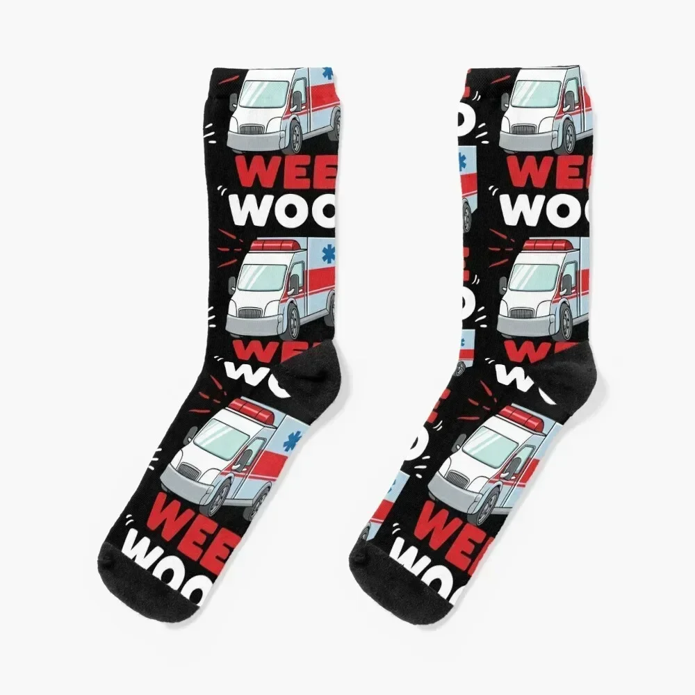 Wee Woo Ambulance Paramedic Emergency Medic Gift Socks winter gifts short Ladies Socks Men's