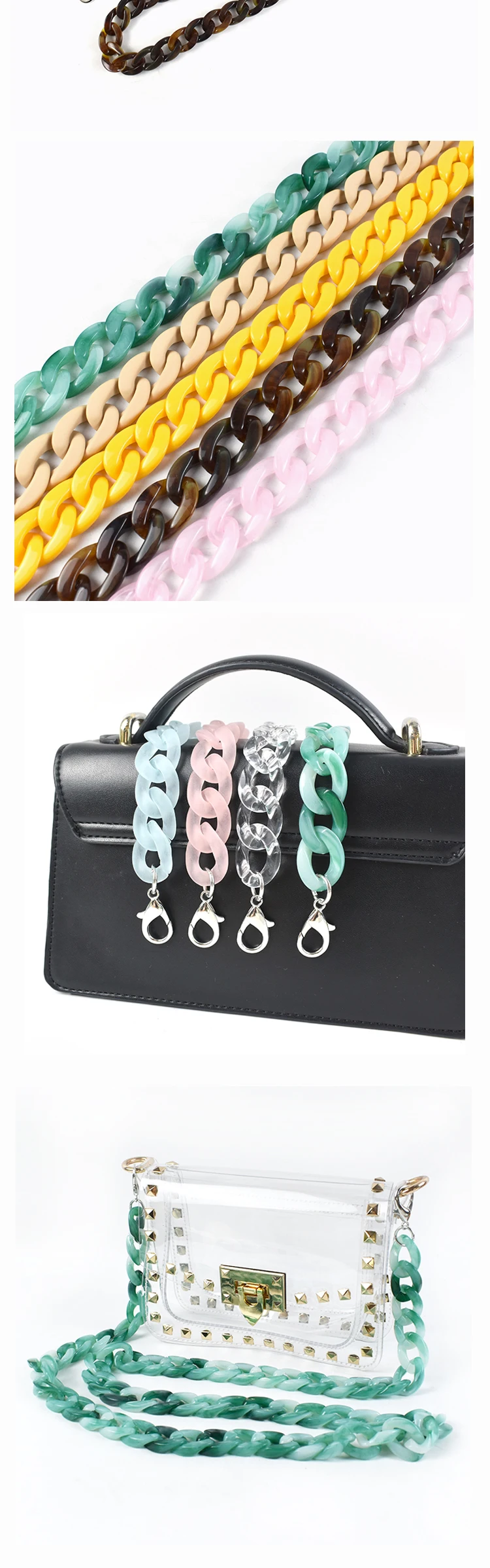 1/2Pcs Deepeel 60cm Acrylic Bag Strap Purse Resin Chain Detachable Lobster Clasps for Handbag Handle DIY  Making Accessories