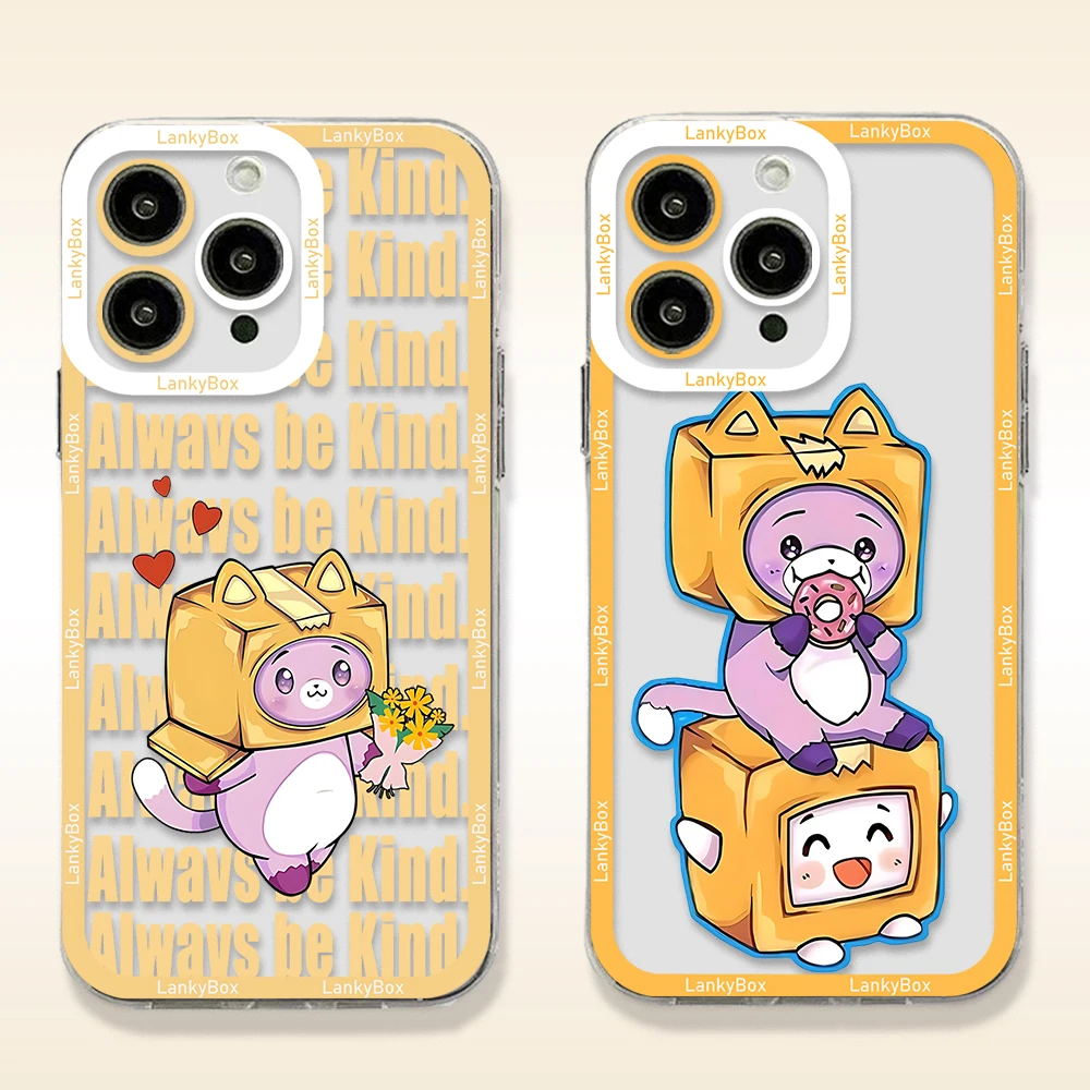 Cartoon HOT LankyBox Phone Case For Samsung S24 S23 S22 S21 S20 S10 FE Note20 Note10 Plus Ultra Lite 5G Clear Soft TPU Cover image 3